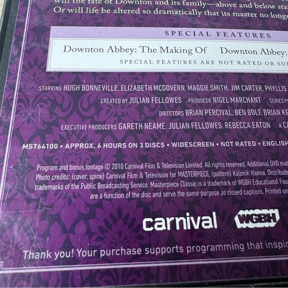 DOWNTON ABBEY PBS BBC Season‎ 1 DVD 3 Disc Set Original U.K. Set Widescreen - Picture 6 of 8
